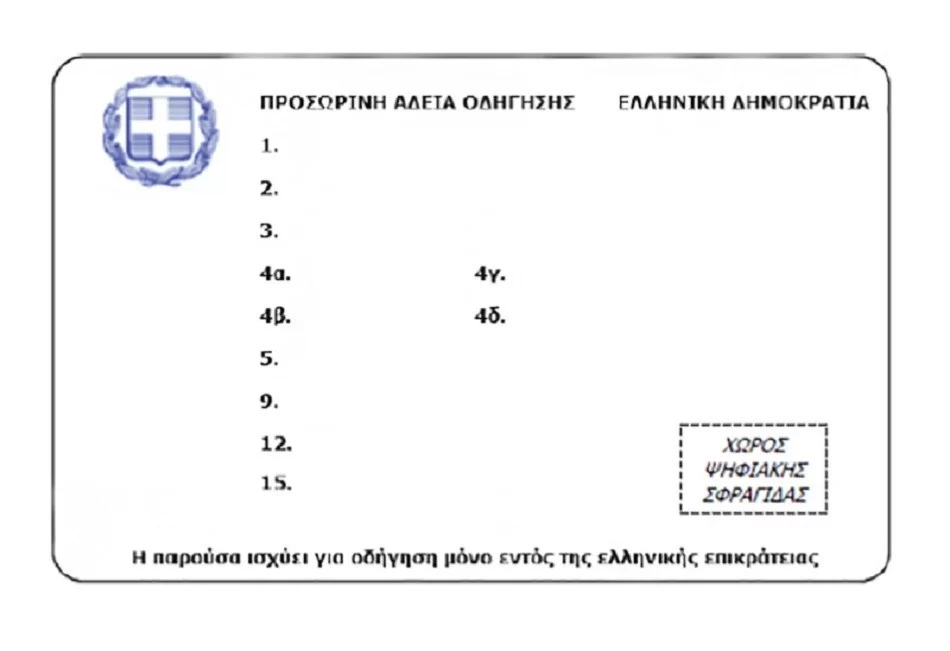 προσωρινη αδεια οδηγησης ασφαλεια αυτοκινητου